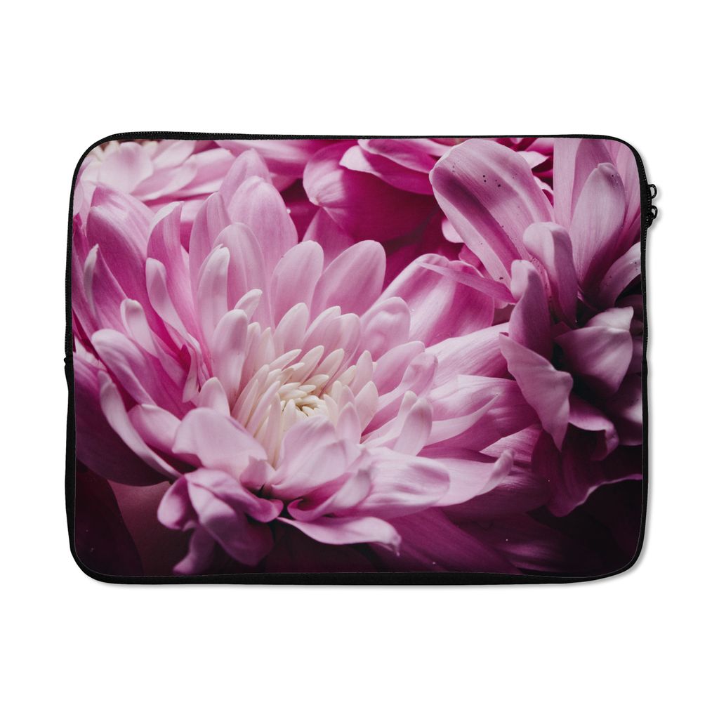 MuchoWow Laptop Hülle 15 Zoll Blumen - Rosa - Natur Laptoptasche - Laptoptasche - Sleeve - Rundum-Schutz