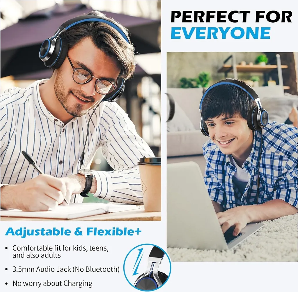 Cuffie 3.5mm Pieghevoli con Controllo Volume e Microfono per Laptop e PC - 2