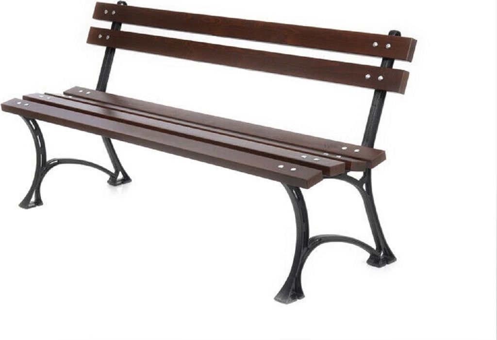 Gartenbank Parkbank Holtz Gusseisen Garten Outdoor Bank 0119 Bank für Terrassen Balkonbank, Holzbank, Gartenmöbel 150x74x38 cm Farbe: Palisander