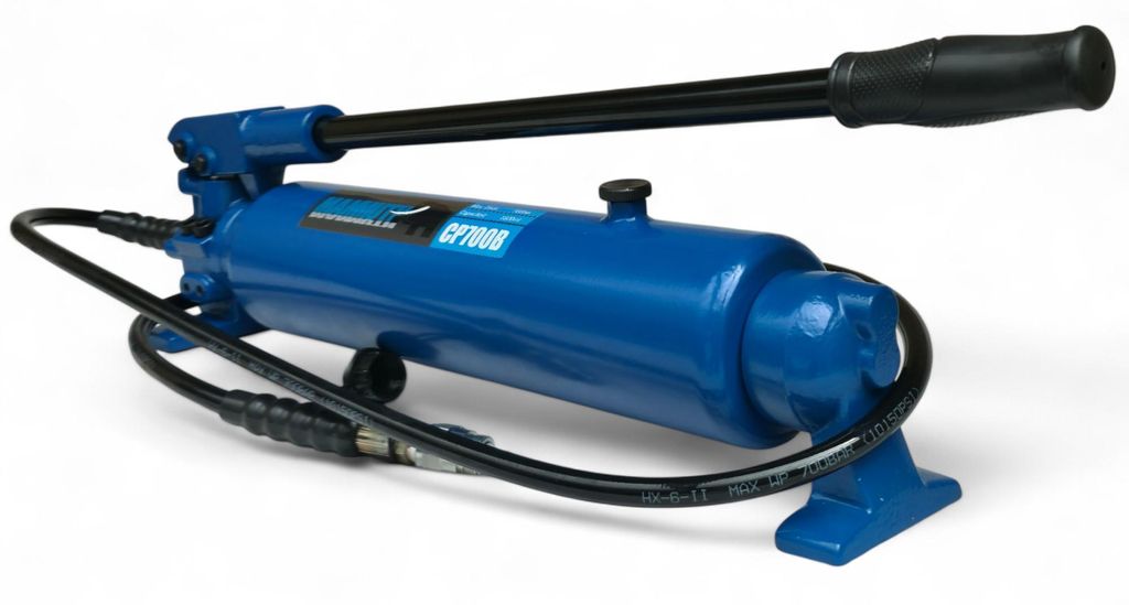 Hydraulische Handpumpe | 700 bar mit Pumpensstange für Hydraulikzylinder Hydraulikpumpe | 2m Schlauch