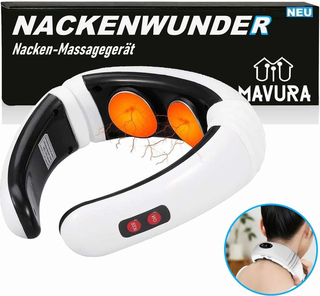 NACKENWUNDER Nackenmassagegerät Nacken Massage Massagegerät Vibration Wärmefunktion