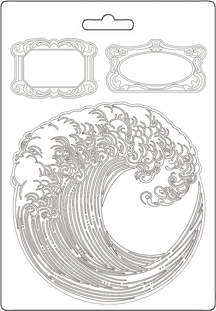 STAMPERIA A5 flexible Relief-Gießform aus Kunststoff Form für Pasten, Silent Sea Welle, Rahmen