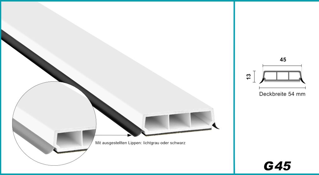 HEXIM Fenstersprossen weiß 1 & 2 Meter - selbstklebende Glassprossen aus PVC Kunststoff, Dichtungslippen(steil & ausgestellt) in grau und schwarz ...