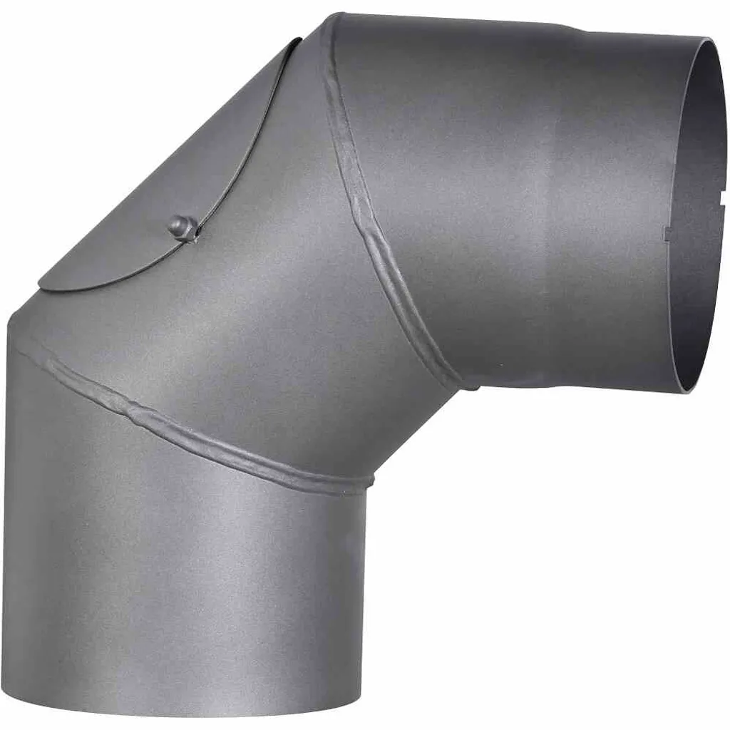 Raccord de poêle 90 degrés Ø150mm gris pour conduit d'évacuation fixe