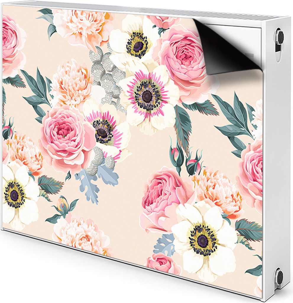 Magnet Heizkörperabdeckung Heizkörperverkleidung Verkleidung Abdeckung 80x60 cm - Pastell, Blumen