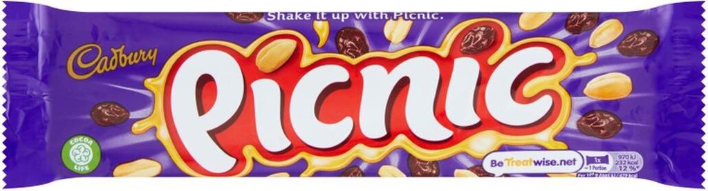 Mléčná čokoláda Cadbury Picnic s karamelem, arašídovým Obrázek produktu 