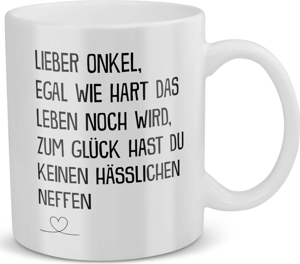 22Feels Bester Onkel Geschenk von Neffe Geburtstag Tasse Weihnachten Kaffeetasse Männer Kaffeetasse Herrentag Haferl Geschenkidee