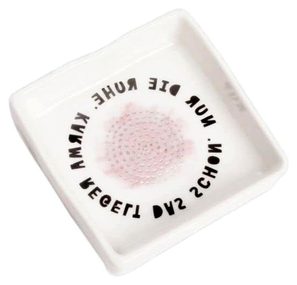 Schälchen Karma mit Deckel und Buchstabenmuster aus Porzellan