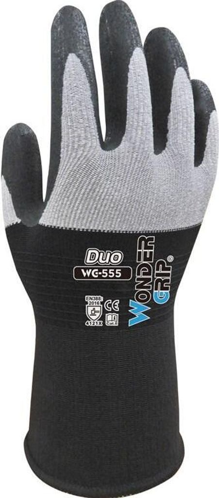 Wonder Grip WG-555 Arbeitshandschuhe Duo schwarz,grau M/8 Produktbild 