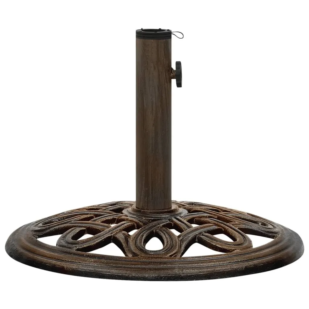 Support parasol terrasse en fonte bronze 40x40 cm fixation solide