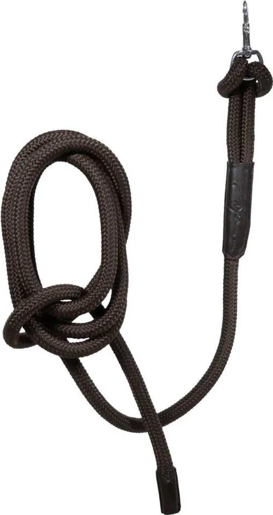 Laisse en cuir pour présentation de cheval Dyon marron avec mousqueton