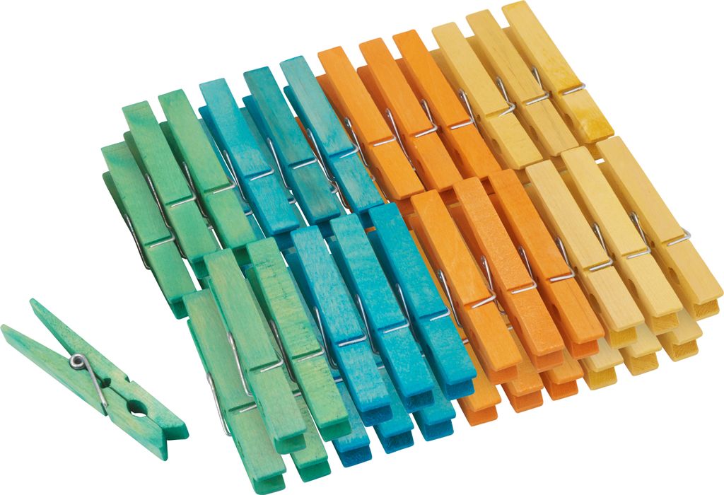 VBS 48er-Pack Wäscheklammern Bunt Holz 7,2cm