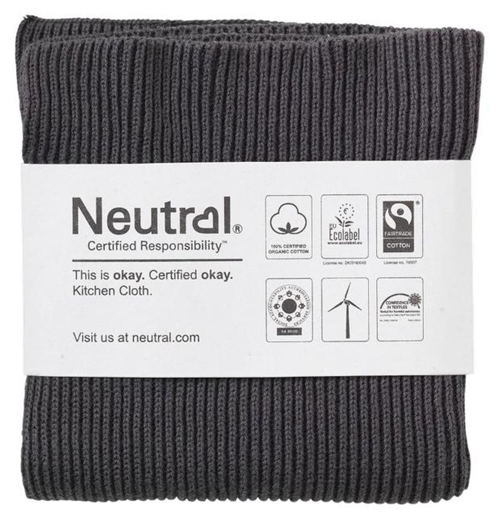 Neutral - Geschirrhandtuch (2er-Pack) LT4971 (Einheitsgröße) (Holzkohle)