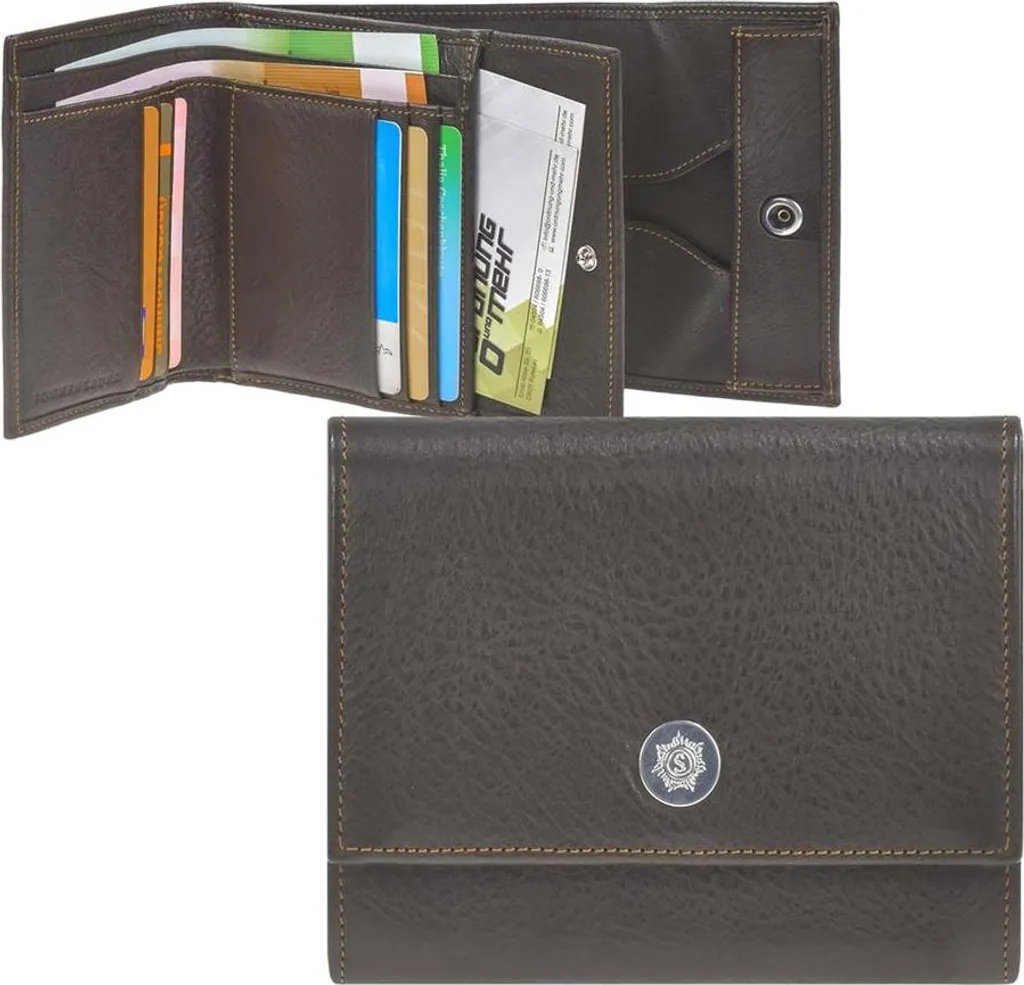Porte-monnaie compact en cuir brun TARN G idéal pour poches et voyages