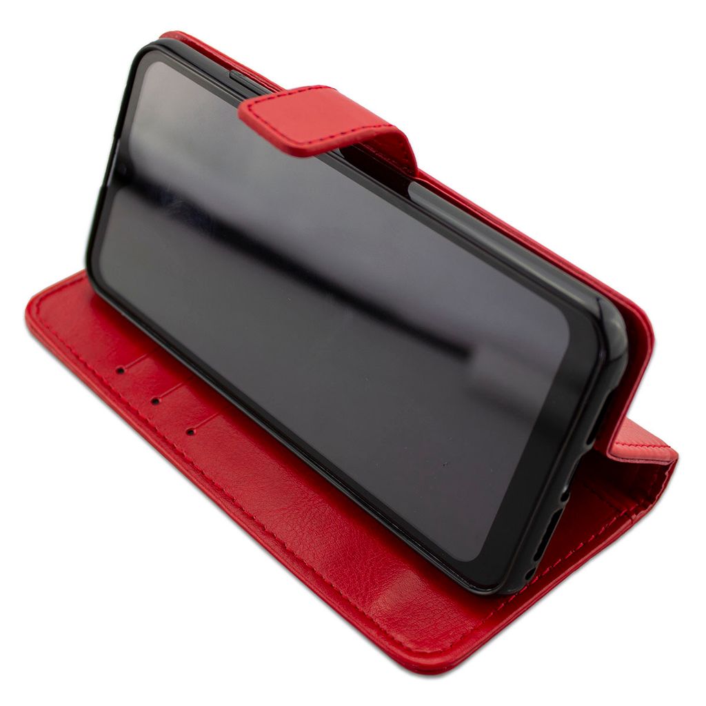 Suncase Leder Etui Für Doro Leva L10 - Echtleder Handytasche Rot