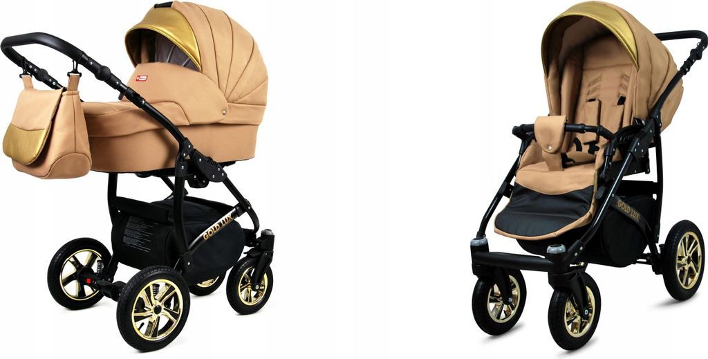 BabyLux® Gold Lux | 2in1 Kinderwagen Set | Sand Pearl | Produktbild 