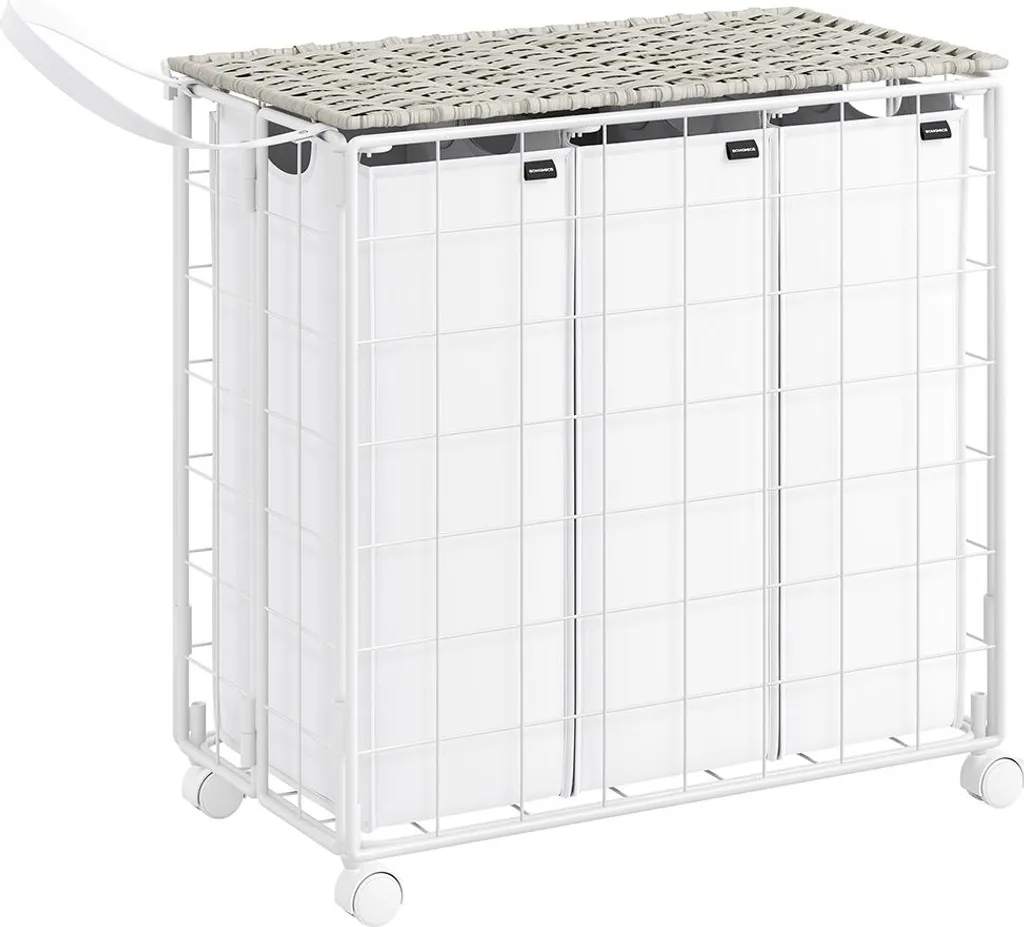 Panier à linge à roulettes pratique pour déplacer le linge sans effort