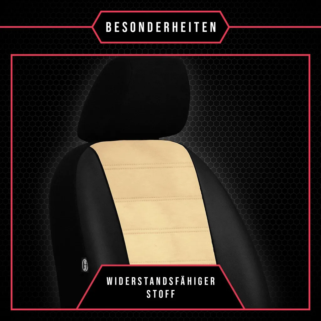 Fodere Auto Universali Beige per VW New Beetle - Design Ergonomico Set - 3