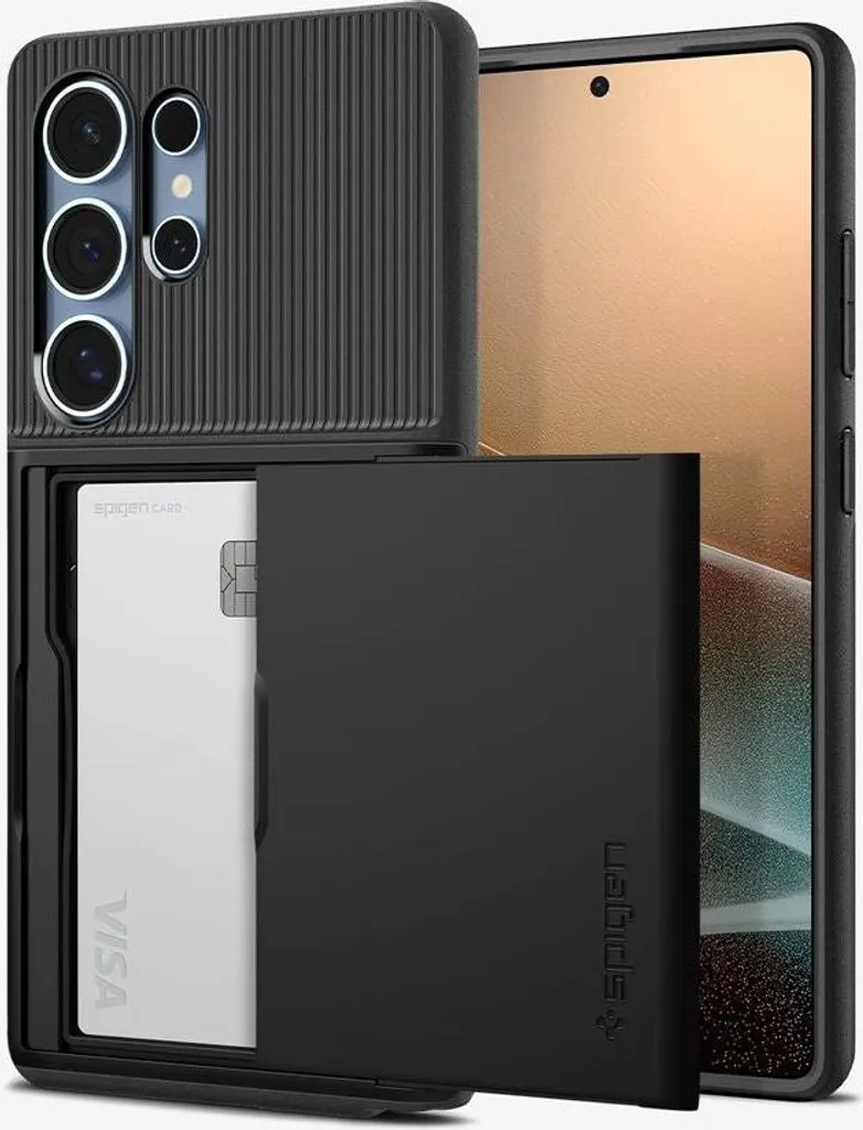 Coque Samsung S25 Ultra Spigen Slim Armor CS Noire Double Couche Rigide