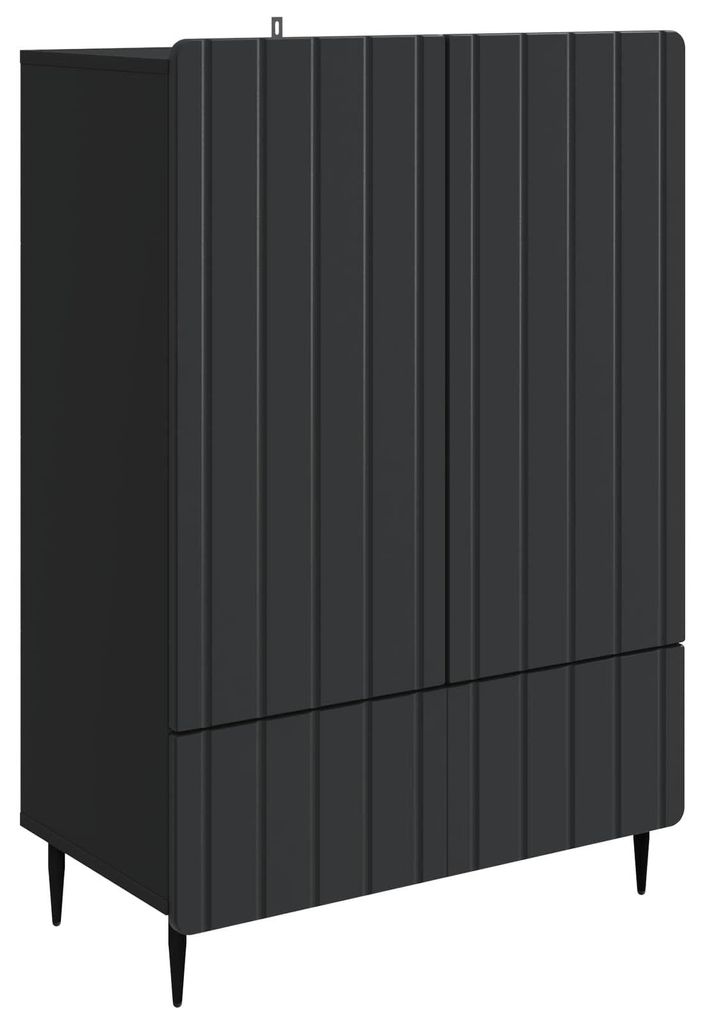 Sideboard Schwarz 66 x 34,5 x 97 cm Holzwerkstoff
