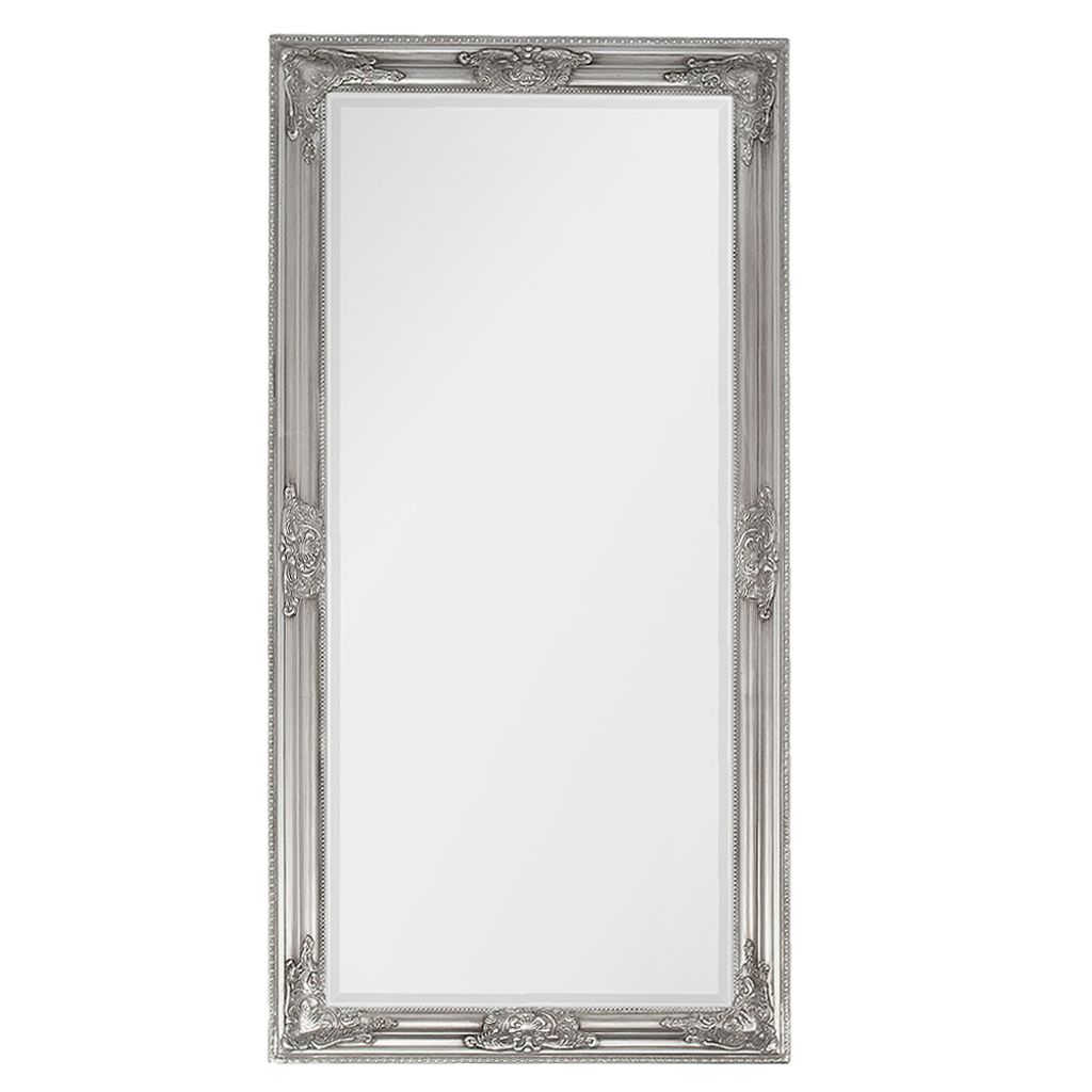 Eleganter Barock Spiegel BESSA 100x50cm silber-antik Produktbild 4