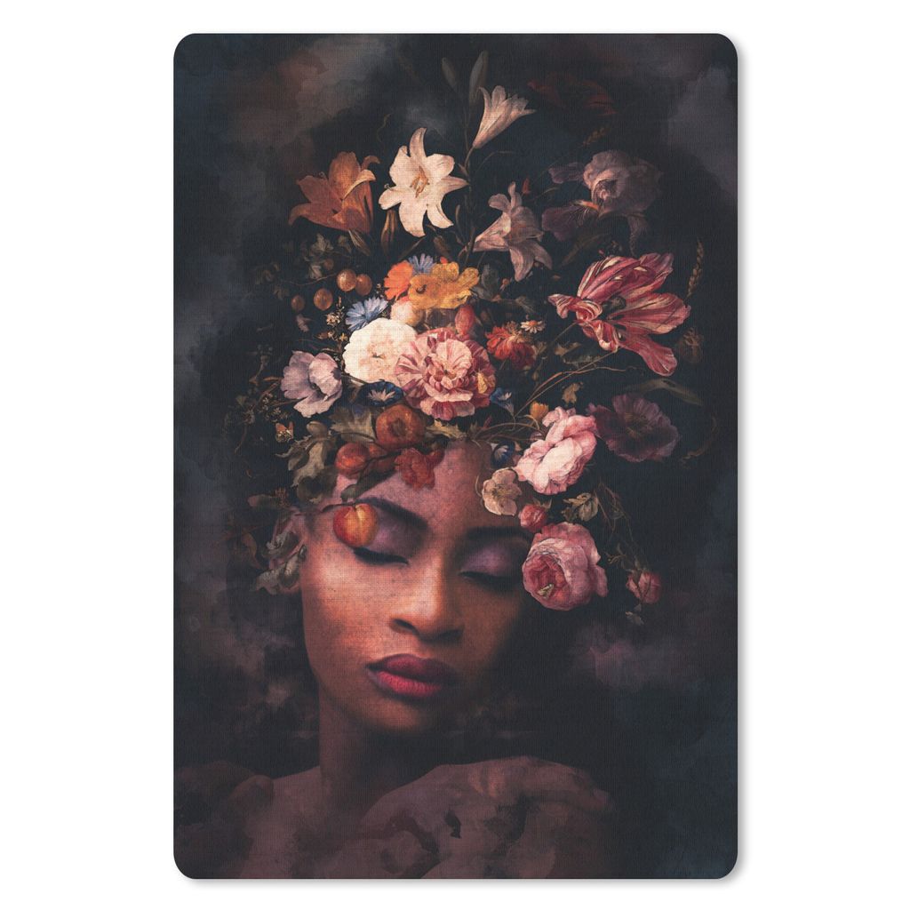 MuchoWow Mauspad Mousepad Flora - Frauen - Farben 18x27 cm - Mousepads - Maus Mat - Pad - Mausunterlage