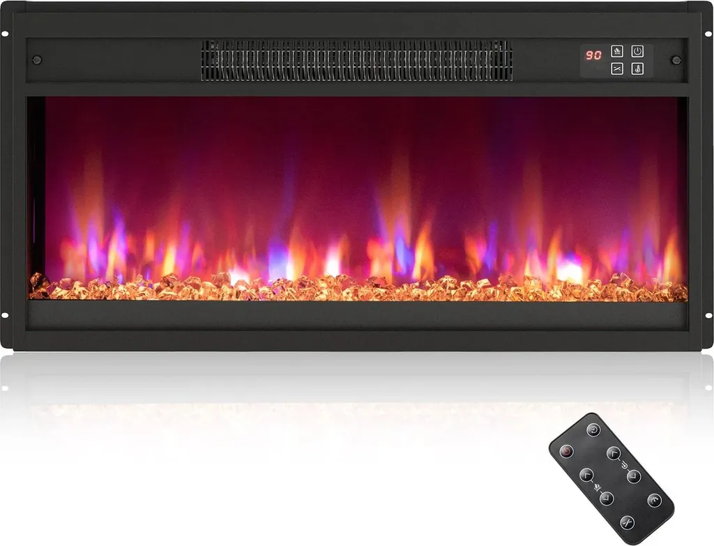 Cheminée électrique sans conduit 1500W pour chauffer sans poussière