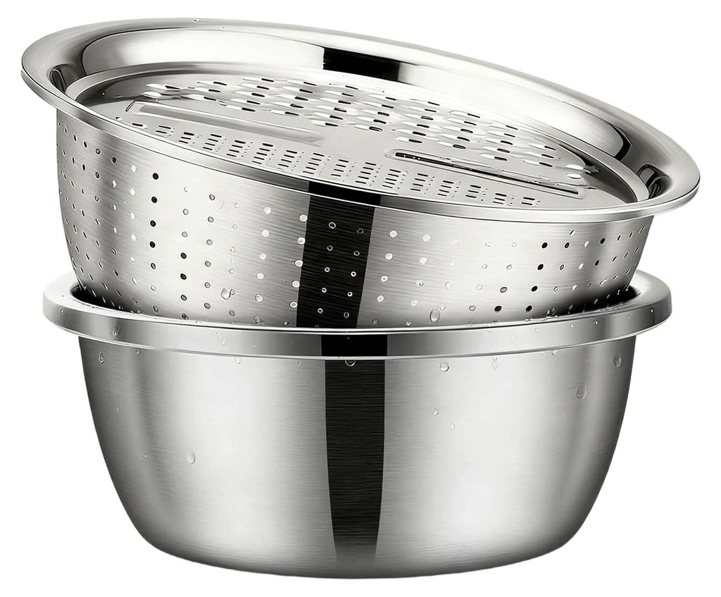 Edelstahl Spülsieb Schüssel - Spülabtropfkörbe - 26 cm Set für Wasch- und Abtropfaufgaben in der Küche