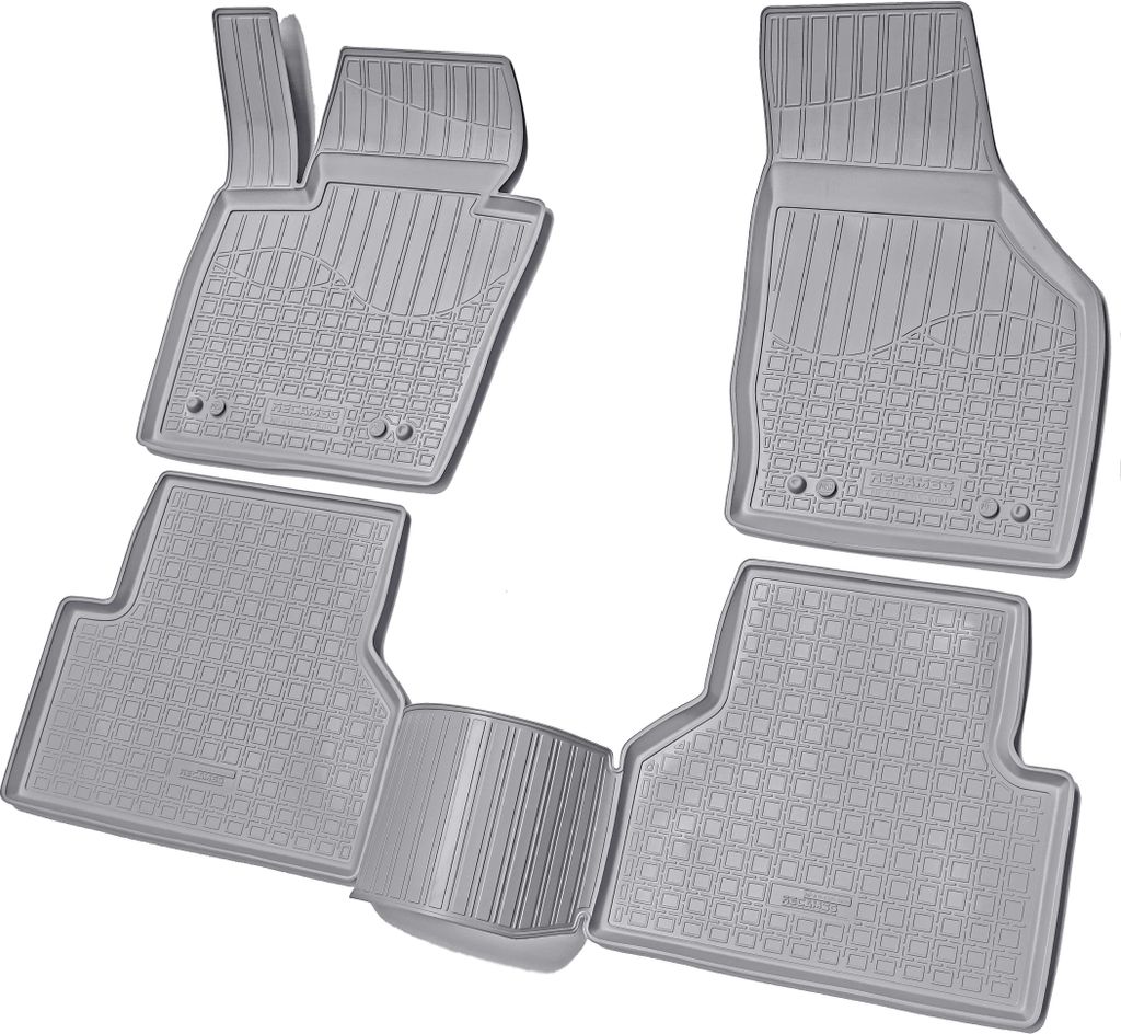 3D Gummi Fussmatten für AUDI Q3 | Typ 8U | BJ 2011 - 2018 | grau mit Rand