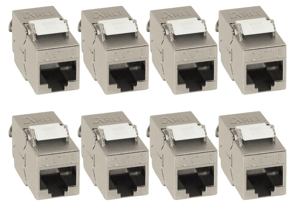8x Keystone CAT8.1 Modul metall geschirmt werkzeuglose Produktbild 