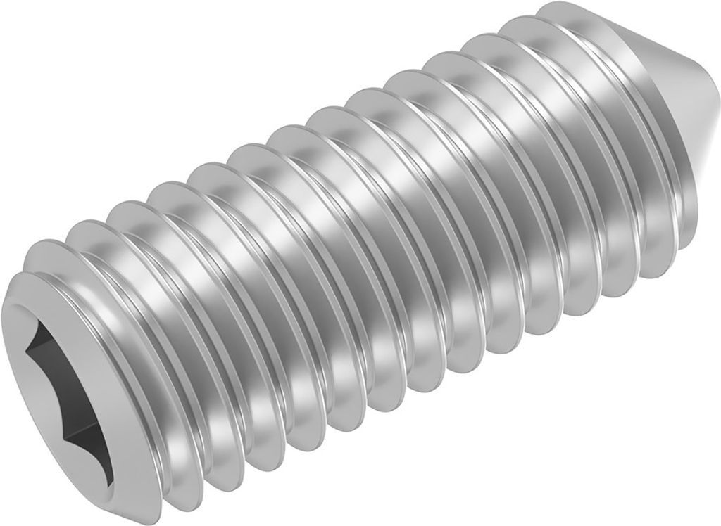 SECCARO Gewindestift mit Spitze M5 x 12 mm, Edelstahl V2A VA A2, DIN 914 / ISO 4027, Innensechskant, 20 Stück