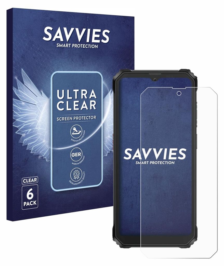 A product shot of a phone screen protector and its packaging.