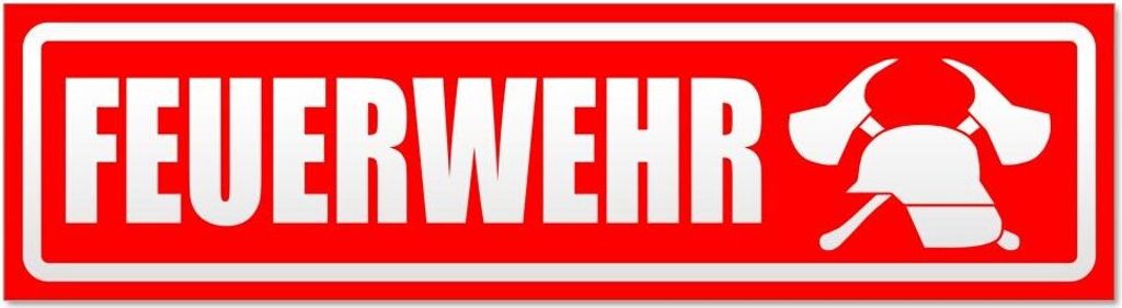 Kiwistar - Autoaufkleber - Rot - 60 x 16 cm - Feuerwehr Motiv 2 invertiert - Hinweis Aufkleber Sticker für Auto, Kfz, Fahrrad, PKW, LKW