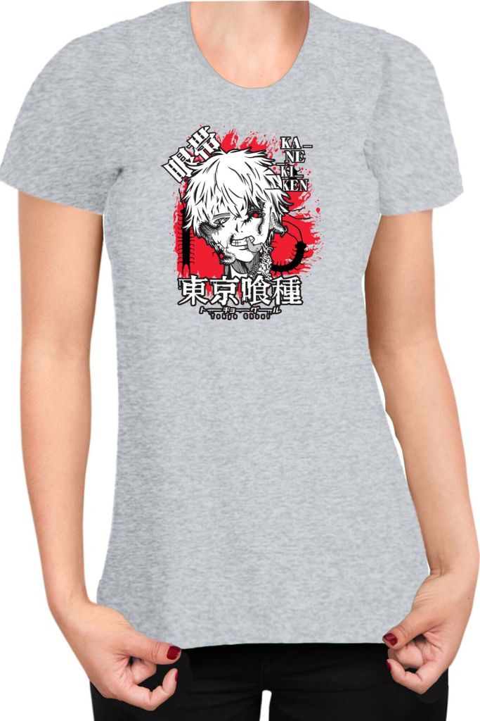 Damen T-Shirt Japan Anime Manga Tokyo Ghoul 02 Ghoul, Lady M / Grau