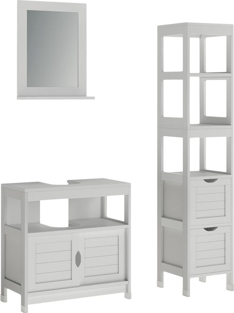 Badmöbel-Set Vicco Vilda Weiß 3 Teile, Model 56277 Produktbild 