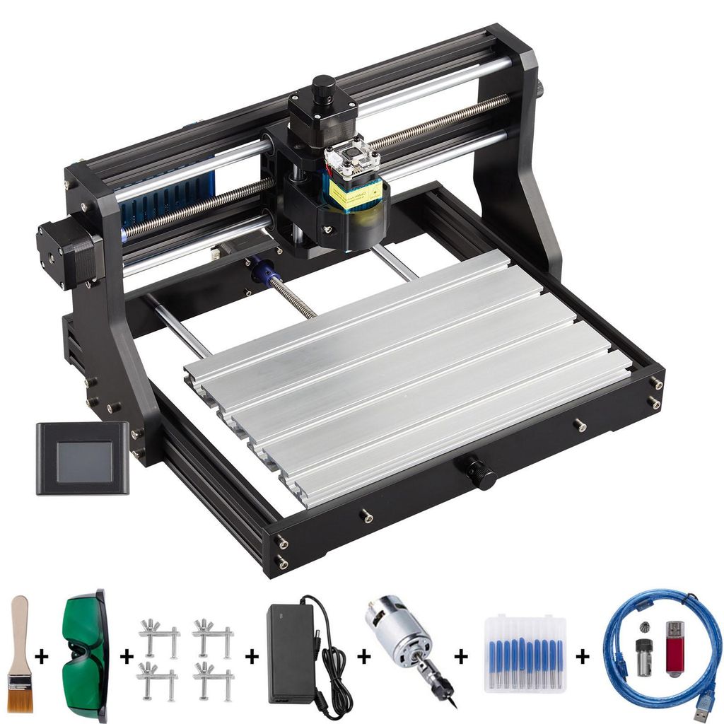 SucceBuy 2500 mW CNC 3018 DIY Graviermaschine Pro 300x180x45mm Fräsmaschine 3-Achsen Mini-Gravierer mit GRBL-Steuerung und Offline-Controller