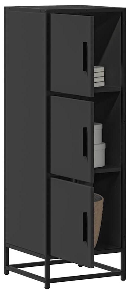 vidaXL Hoge kast, zwart, 35,5 x 35 x 106,5 cm, van Productafbeelding 