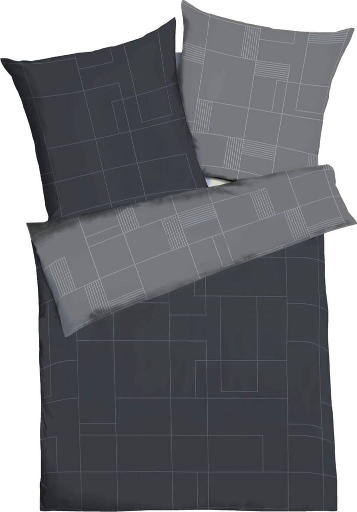Kaeppel Biber Bettwäsche 200x200 cm Uptown 08879 zinn / grau