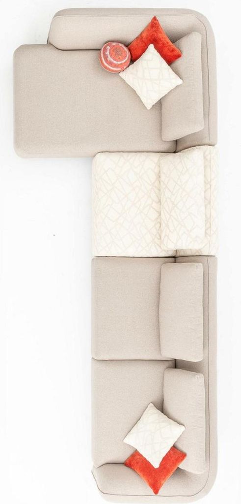 Sofa L Form Wohnlandschaft Beige Couch 420x170 Design Möbel Stoff