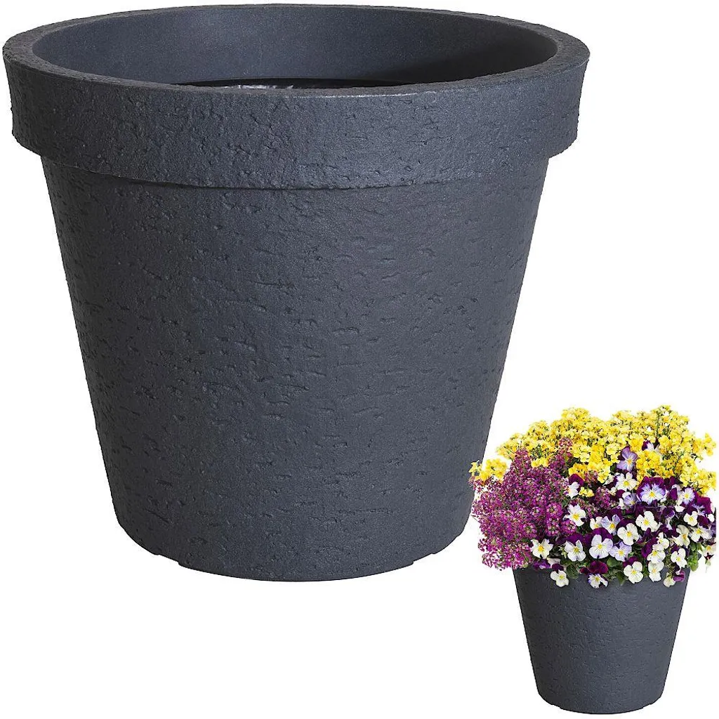 Jardinière ronde 48 cm gris clair : fini les pots qui se fissurent