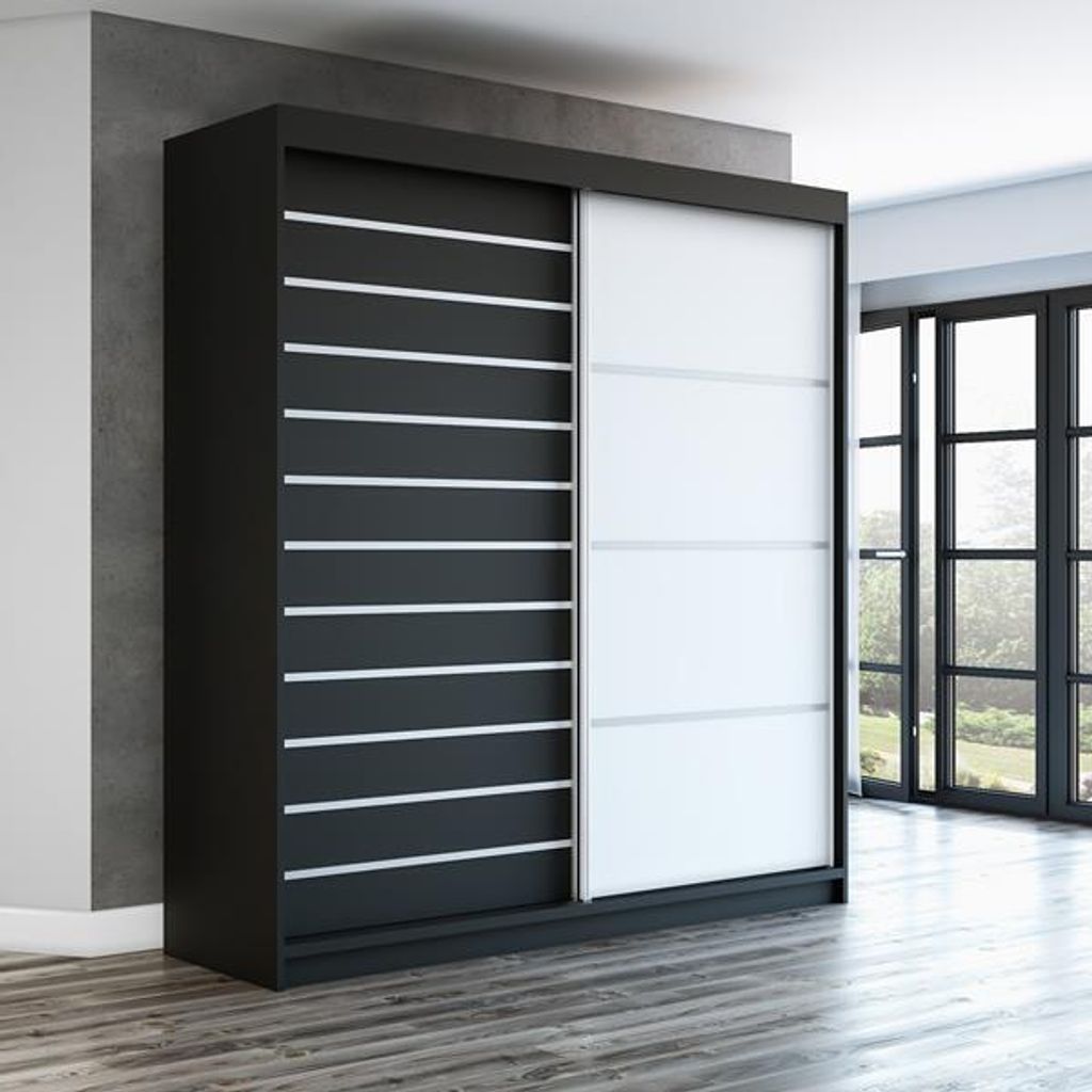 Schwebetürenschrank COLIN  2-türig Schrank 180 cm (Weiß, Produktbild 