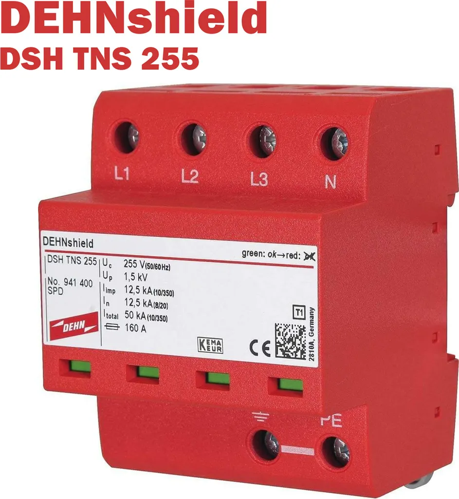 DEHN DSH TNS 255 Parafoudre avec indicateur d'état optique 25kA