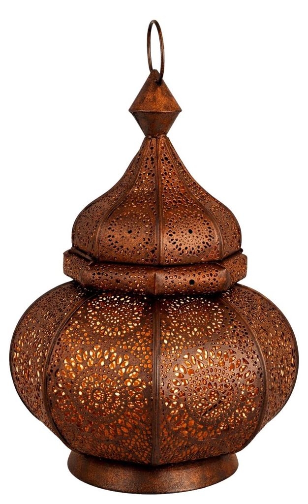 Lanterna orientale in metallo Lamis Rost 30 cm | Lanterna Immagine del prodotto 