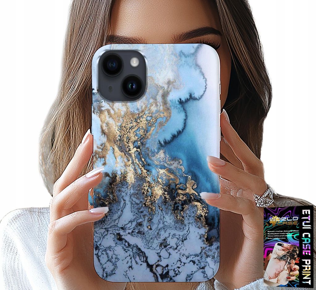Etui Für Iphone 15 Plus - Damen Marmor Design + Glas