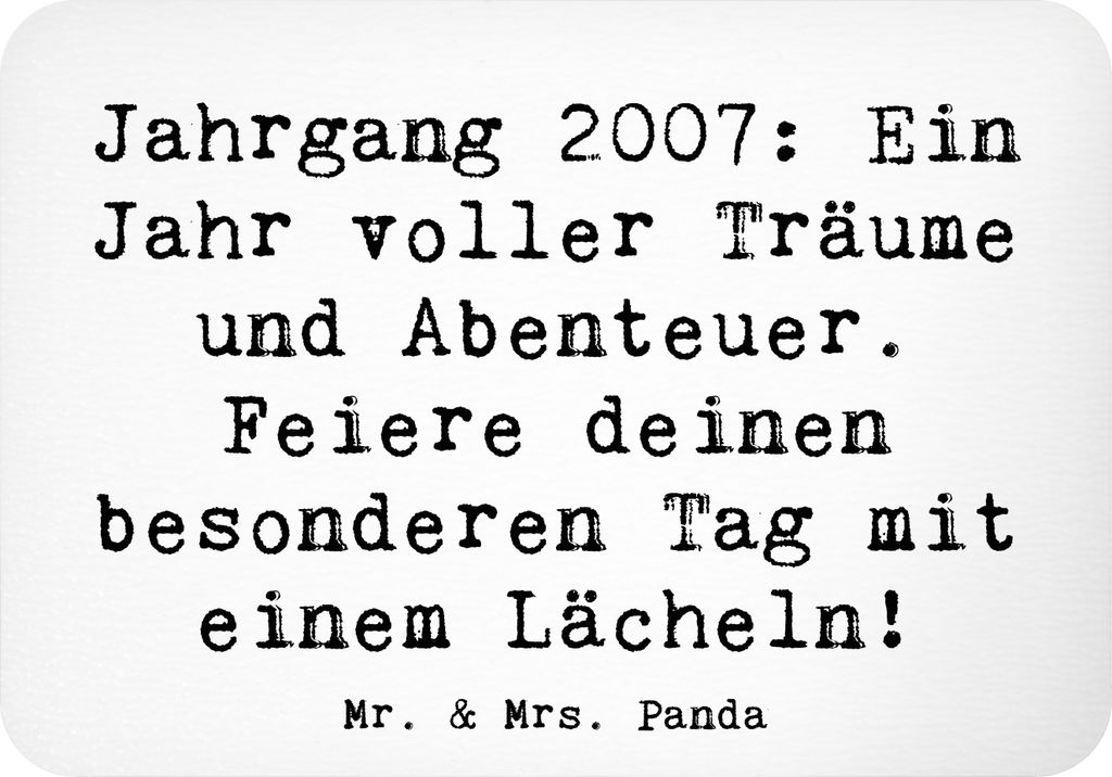 Mr. & Mrs. Panda magnet Spruch 2007 Geburtstag - Weiß - Geschenk, liebevolle Geschenke, besondere Momente, Kühlschrankmagnet, Erinnerungen, Dekom...