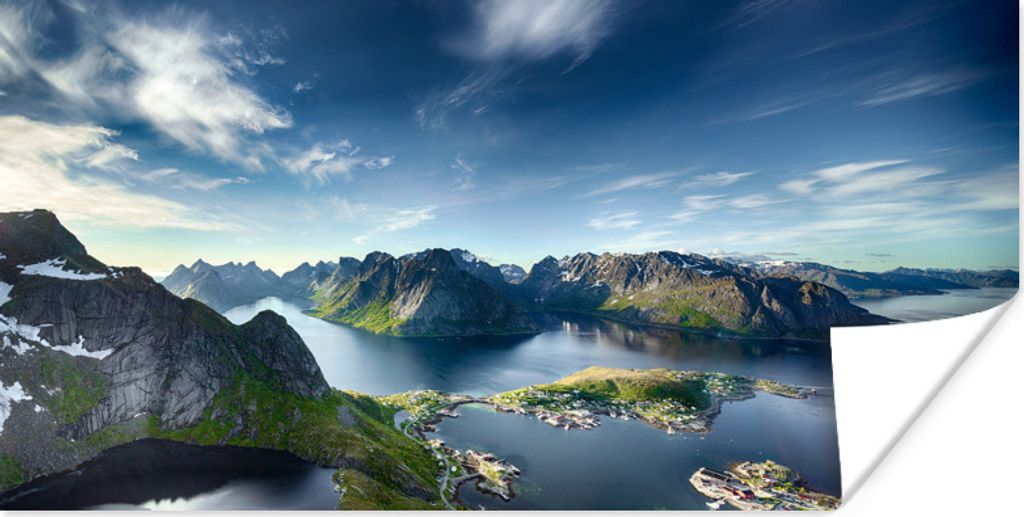 MuchoWow Poster Panoramablick Lofoten Norwegen 80x40 cm - Wanddeko
