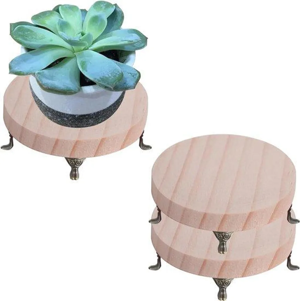 Support plantes bois et métal 15 cm - Protège-meuble pour pots