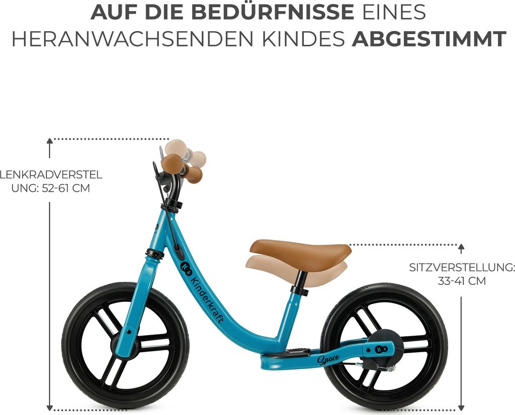 Kinderkraft SPACE Laufrad - Leicht, mit Handbremse - Produktbild 4