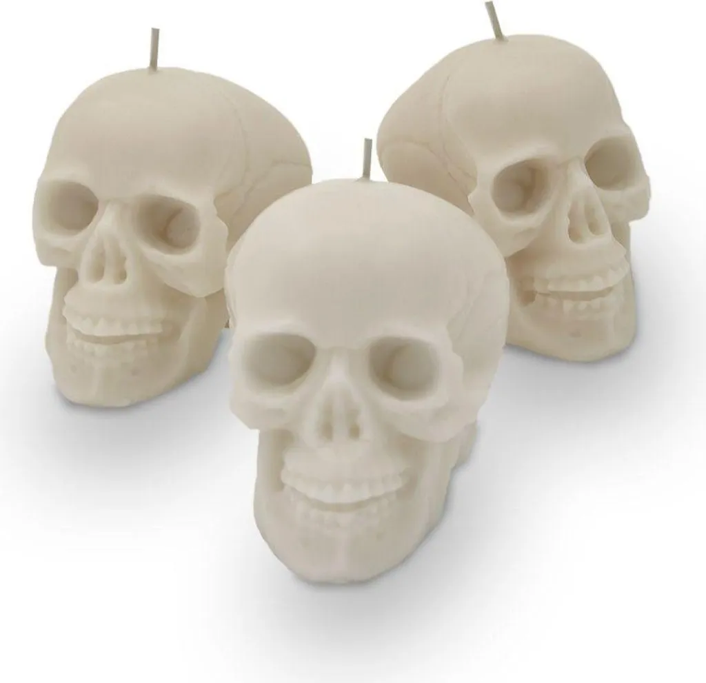 Set 3 Candele Teschio Halloween: Decorazioni Sicure e Divertenti per Casa