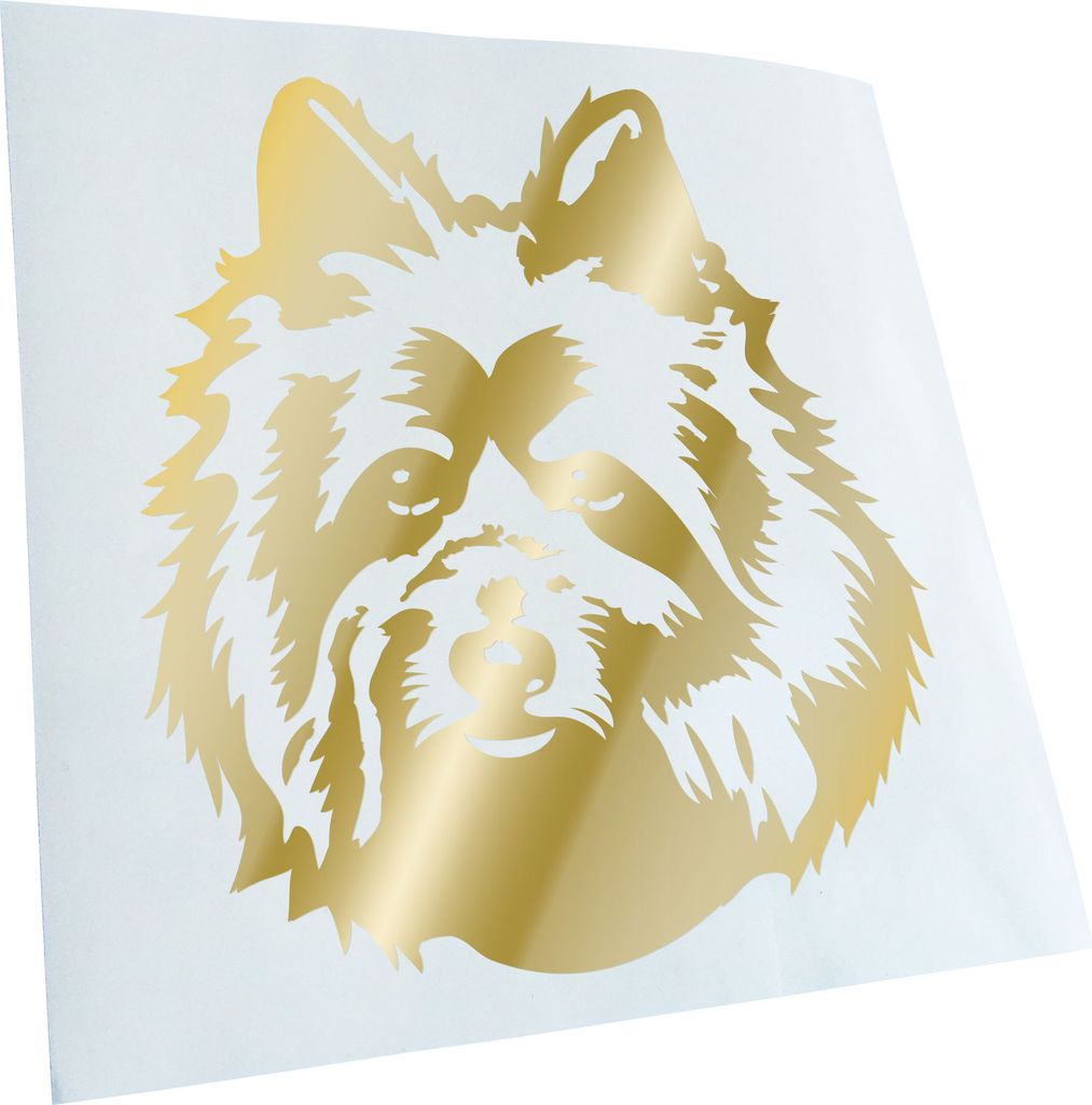 Kiwistar - Autoaufkleber - Australian Terrier Hund - Goldchrom - 30x27cm - Aufkleber für Auto, Laptop, Fahrrad, LKW, Motorrad mehrfarbig JDM Decal...